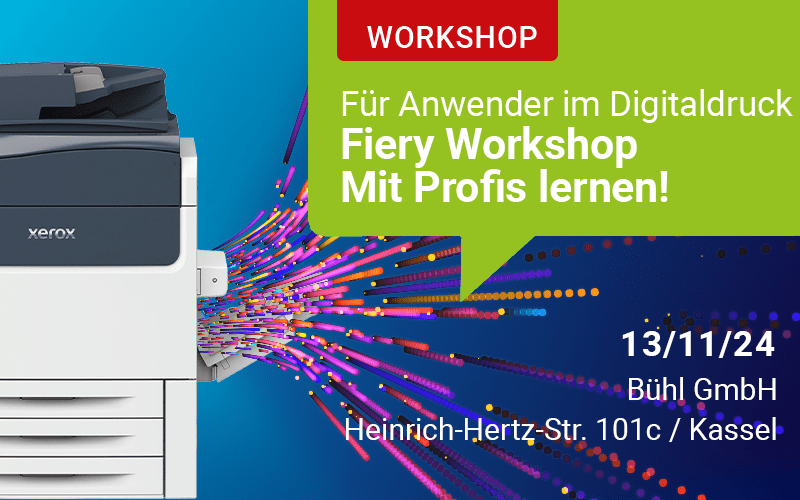 Am 13. November erarbeiten Experten von Fiery gemeinsam mit den Teams von Bühl und Jansen praxisnahe Lösungen für Anwender im Digitaldruck. Ziel ist es, mit Fiery-Produkten echte Mehrwerte im Produktionsdruck zu schaffen – aus der Praxis, für die Praxis!